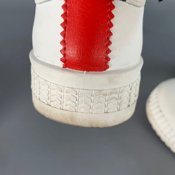 GCDS Size 9 White Red Black Leather Logo Low Top Platform Sneakers - Picture 10 of 14